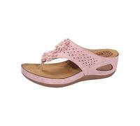 Sandales orthopédiques larges pour femme - Pour fasciite plantaire - Sandales à plateforme à bout ouvert - Confortable - Soutien de la voûte plantaire - Chaussures décontractées, rose, 37.5 EU