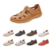 Sandales orthopédiques légères pour la marche, la randonnée, l'extérieur, pour femme, à bout fermé, en cuir, antidérapantes, légères, chaussures de pêcheur, chaussures d'été, chaussures de jardin