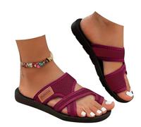 Sandales orthopédiques pour femme 2026 UK - Tendance - Confortable - Pour la plage - Respirantes - En maille creuse - Sandales orthopédiques d'été - Large largeur - Tongs de vacances plates habillées