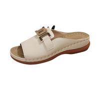 Sandales orthopédiques pour femme avec soutien de la voûte plantaire - Pantoufles confortables à talon incliné - Boucle antidérapante - Sandales mules à semelles souples - Chaussures de marche pour