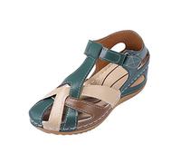 Sandales orthopédiques pour femme - Chaussures d'été - Support arche - Sandales de trekking - Ultra confortables - Antidérapantes - Sandales compensées fermées à l'avant - Avec semelle souple