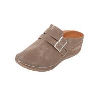 Sandales OrthopéDiques pour Femme Compensées à Bout Fermé Sabot Mules Anti-dérapantes Respirantes Semelle Amortissante Légère Sandale Femmes Confortable Orthopédique Chaussures Plage Loisirs Vintage