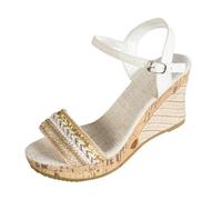 Sandales Orthopédiques Pour Femme D'été Confortables Sandales Femme Élégantes Légères Et Réglables Sandale Compensées Avec Bande Croisée Pantoufles D'été Anatomiques Confortables Fabriqué En (E, 42)