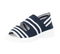 Sandales Orthopédiques Pour Femme Hallux Valgus Mules Femme Compensees Sandales Modee Orthopédiques Pour Femmes Été Bout Ouvert De Plage Leger Confortable Respirante Tricot Sandale Sport De (Blue, 41)