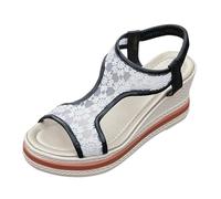Sandales orthopédiques pour femme - Sandales compensées d'été larges - Chaussures orthopédiques confortables - Avec semelle souple - Sandales aquatiques à plateforme - Chaussures tendance pour le
