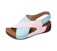 Sandales orthopédiques pour femme - Sandales de plage confortables avec semelle souple - Sandales compensées - Sandales d'été - Largeur H - Sandales de randonnée pour le quotidien, le travail et les