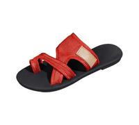 Sandales orthopédiques pour femme - Sandales plates antidérapantes - Élégantes et décontractées - Légères - Pour l'extérieur - Pour le travail, rouge, 41 EU