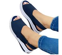 Sandales Orthopédiques pour Femmes, Confortables Sandales de Baskets Évider à Plateforme Sandales de Marche Talon Compensé pour Diabétiques à Soutien de la Voûte Plantaire Chaussures Plate-Forme