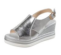 Sandales Orthopédiques Roses, Chaussures Orthopédiques Confortables De Soutien De La Voûte Plantaire Pour Femmes, Sandales à Talons Compensés Avec Sangle De Cheville à Bout Ouvert (Argent,41)
