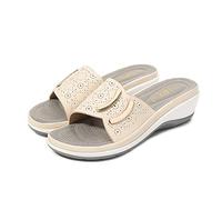 Sandales orthopédiques Sursell pour Femmes Sandales en Cuir orthique Confortables Chaussures de Support de Soutien à Plat,4,41 EU