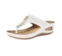 Sandales orthopédiques Thongs Wedge pour les femmes Arch Support Mesh respirant Sports épais tongs Sandales confortables à pied légères Casual Beach Roman Dressing chaussures d'été (White, 41)