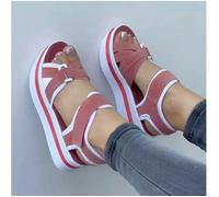 Sandales Ouvertes À L'Offre Elles Compensées Pour Femmes Chaussures Souples Et Élégantes Rose 36