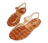 Sandales ouvertes en caoutchouc pour femme - Sandales confortables pour marcher - Pantoufles élégantes et décontractées - Respirantes et imperméables - Sandales d'été légères, orange., 40 EU