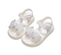 Sandales ouvertes pour enfants pour l'été 2025, nouveaux gants de plage mignons en strass pour petites, moyennes et grandes filles, sandales étudiantes, Blanc., 27 EU