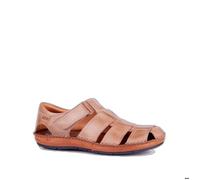 Sandales Plates en Cuir Tarifa pour Homme Colour Castor