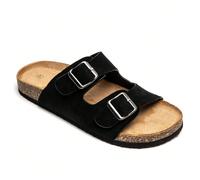 Sandales plates à double bride et boucle - Confort quotidien et style minimaliste Une touche moderne et une touche moderne, une belle robe de mariée avec des plaques de sable et une double mariée pars