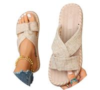 Sandales Plates à Enfiler, Pantoufles d'été Tendance, Tongs Confortables à Bout Ouvert pour la Plage et Les promenades décontractées/1