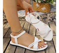 Sandales plates à fines brides croisées minimalistes décontractées d'été pour adolescents, balade sur la plage, trajet sur le campus, festival de musique, saison des remises de diplômes, voyage de vac