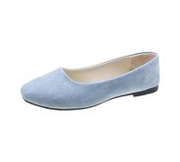 Sandales plates à l'arrière fermé - Chaussures de danse pour femme - Sandales de bain en velours - Chaussures de randonnée élégantes - Sandales de trekking vintage - Sandales plates, bleu clair, 37 EU