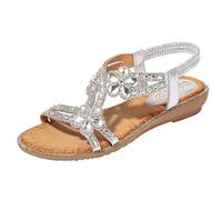Sandales plates à paillettes pour femme - Sandales chics - Chaussures de bain bohème - Sandales de trekking confortables - Chaussures de plage avec semelle intérieure - Chaussures de randonnée