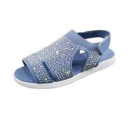 Sandales plates à plateforme pour femme, tendance, bloc de couleur, bride arrière, sexy, printemps, été, confortables, Y2K, mignonnes pour femmes, bleu, 41 EU