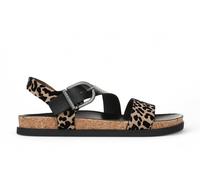 Sandales Plates À Talons En Cuir Léopard Marron Blowfish Malibu Pour Femmes