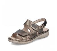 Sandales Plates À Talons Sling En Cuir Bronze RIEKER 60462-90 Pour Femmes