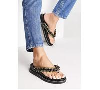 Sandales Plates - ASOS - Cuir Haut De Gamme - Noir - Femme - Talon Plat 39