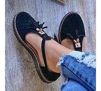 Sandales plates confortables et tendance pour femme - Bout fermé - Talon plat - Sangle de cheville - Sandales de plage antidérapantes - Espadrilles d'extérieur et de voyage - Tongs de Rome