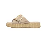 Tamaris Femme Comfort Damen Pantolette Leder Wide Fit Sandale cale, Beige, 41 EU