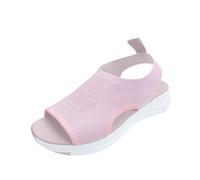 Sandales Plates d'été à Bout Ouvert pour Femme - Confortables et décontractées - Chaussures de Marche pour la Plage et la Marche à Porter au Quotidien - Parfaites avec Un Jean