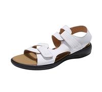 Sandales plates d'été à motif léopard avec crochet à bout ouvert et nœud, Blanc., 40 EU X-Étroit