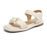 Sandales Plates D'Été Casual Femme Légères Bout Ouvert Brides Ajustables À Scratch Chaussures De Marche Confort pour Voyage Extérieur Et Usage Quotidien,Off White,43 EU