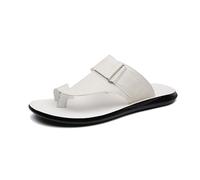 Sandales Plates D'été La Correction des Pieds, Sandales De Plage Respirantes pour Homme avec Anneau d'orteil, pour La Correction des Oignons, Tongs Pantoufles Plage Fasciite Plantaire(White,39 EU)