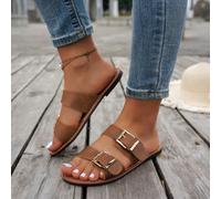 Sandales plates d'été vintage à bout ouvert 2025 Nouveau CN36,CN37,CN38,CN39,CN40,CN41,CN42,CN43graphique,UnicolorePolyuréthane