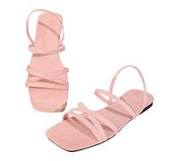 Sandales plates élégantes avec bride, confortables et pensées pour la marche pieds nus, idéales au quotidien. (Red, 39)