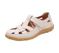 Sandales plates en cuir à bout fermé pour femme - Sandales d'été décontractées et ajourées avec sangle de cheville - Sandales plates tendance pour les vacances, la plage, beige, 41.5 EU