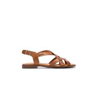 Sandales Plates en Cuir ALGAR pour Femme Colour Brandy