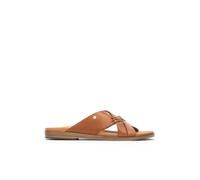 Sandales Plates en Cuir Formentera pour Femme Colour Brandy