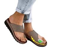 Sandales Plates Femmes Confortables Orthopédiques - Chaussures Plateforme 2020 Été, T-Sangle Comfy Semi Trailer, Chaussures de Plage (Style A, 41)