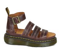 Sandales plates femmes Dr. Martens CLARISSA QUAD RODEO 3 STRAP SANDAL DARK BROWN CLASSIC PULL UP Marron 41
