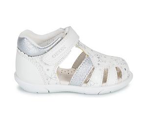 Sandales plates filles Geox B SANDAL ZAPITO GIRL Blanc 19