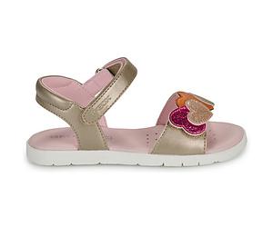 Sandales plates filles Geox J SANDAL JOYFOOT GIR Doré 31