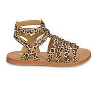Sandales plates filles Pom d'Api PLAGETTE GLADIATOR Marron 26