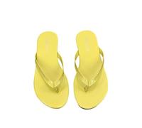 Sandales Plates Mode Femmes décontractées été Tongs Basses Quotidiennes Confortables pour Temps Chauds (Yellow, 36)
