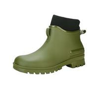 Sandales Plates pour avec Soutien De Voûte Plantaire Short Rain Boots for Womens Ankle Rainboot Garden Boot Ladies Rubber Outside Work with Comfort Et Sabots Souple Cuir (Green, 39)