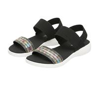 Sandales plates pour femme avec sangle de cheville - Style bohème - Tissées - Bout ouvert - Pour un usage quotidien, Noir , 37.5 EU