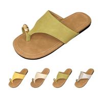Sandales plates pour femme - Bout fendu - Pour l'été - Antidérapantes - Pour la plage, les vacances, les vacances - Chaussures décontractées - Tendance - Confortables - Pour la marche, les voyages