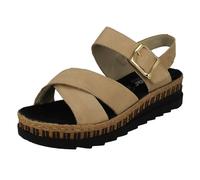 Sandales Plates Pour Femmes Rieker V7951 à Attache Autoagrippante Beige