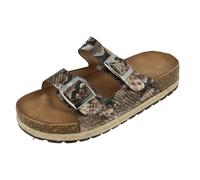 Sandales Plates Pour Femmes Spot On Imprimé Serpent Casual Été F1R0956